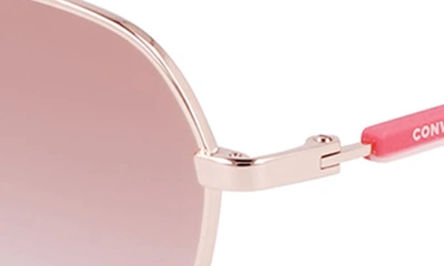 Converse North End 51mm Round Sunglasses In Shiny Rose Gold