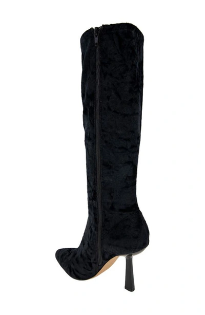 Shop Bcbgeneration Isra Knee High Pointed Toe Boot In Black Velvet