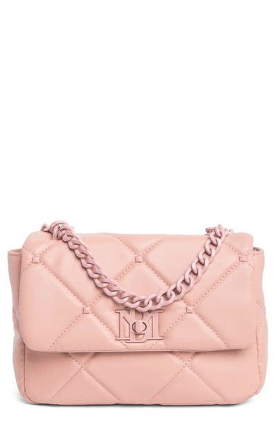 Shop Badgley Mischka Big Chain Diamond Quilt Crossbody Bag In Blush