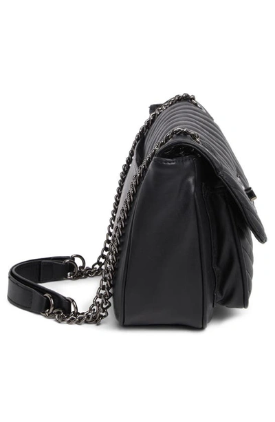 Shop Badgley Mischka Quilted Flap Crossbody Bag In Black