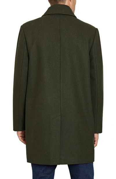 Shop Sam Edelman Single Breasted Wool Blend Coat In Moss Twill