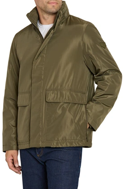 Shop Sam Edelman Water Resistant Jacket With Removable Hood In Army Green