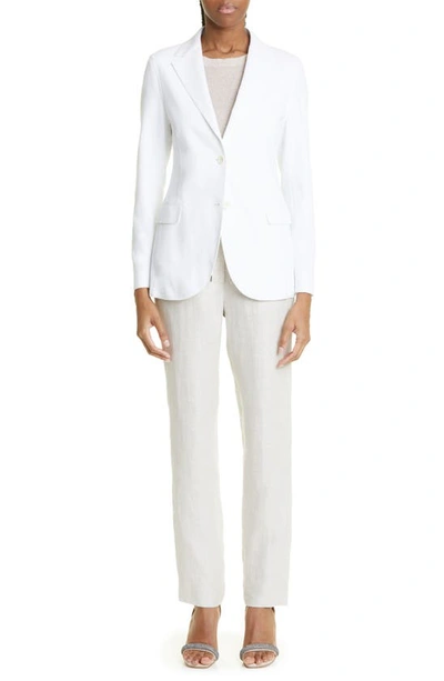 Eleventy Single Breasted Blazer In 00 - White