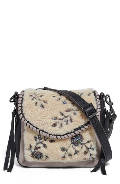Shop Aimee Kestenberg All For Love Embellished Genuine Shearling Crossbody Bag In Natural Shearling