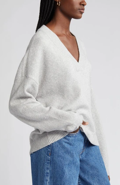 Shop Treasure & Bond Oversize V-neck Sweater In Grey Heather