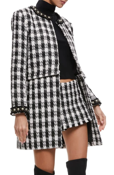 Shop Alice And Olivia Deon Two-piece Blazer In Black/ White