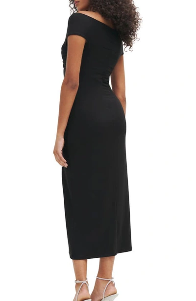 Shop Reformation Fiorello Rosette Off The Shoulder Maxi Dress In Black