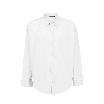 Shop Balenciaga Oversized Cotton Shirt In White