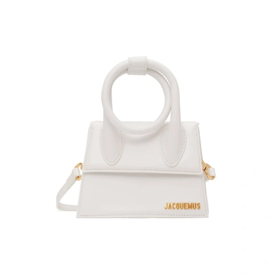 Shop Jacquemus Le Chiquito Noeud Bag In White