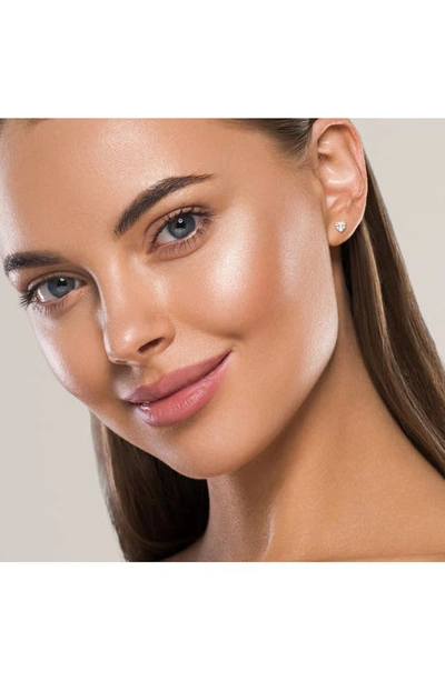 A & M 14k Yellow Gold Cubic Zirconia Heart Stud Earrings In Yellow / White