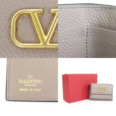 Shop Valentino Garavani Grey Leather Wallet  ()