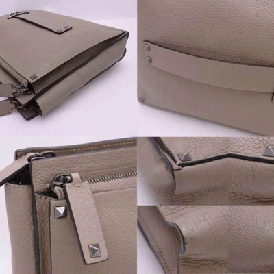 Shop Valentino Garavani Grey Leather Clutch Bag ()