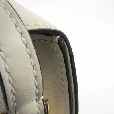 Shop Valentino Garavani My Rockstud Beige Leather Shoulder Bag ()