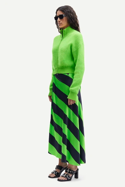 Shop Samsoe & Samsoe Viktoria Bias Skirt In Green