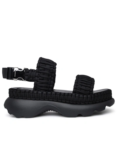 Shop Moncler Black Polyester Beley Sandals