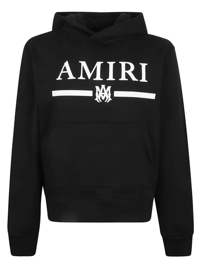 Shop Amiri Bar Logo Hoodie In Black