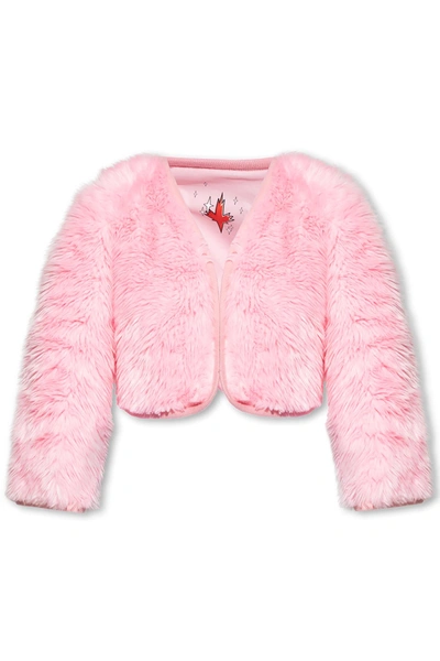 Shop Dsquared2 Cropped Faux Fur Jacket In Pink