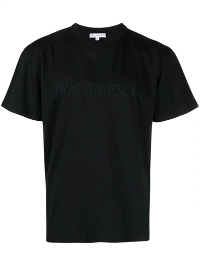 Shop Jw Anderson J.w. Anderson Black Cotton T-shirt In Default Title