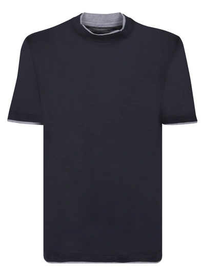 Shop Brunello Cucinelli Dark Blue Slim T-shirt
