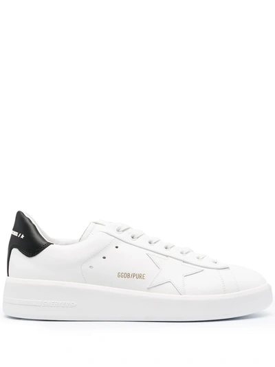 Shop Golden Goose Pure Star Leather Upper In White Black