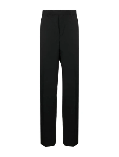 Shop Versace Formal Pant Wool Canvas Fabric In Black