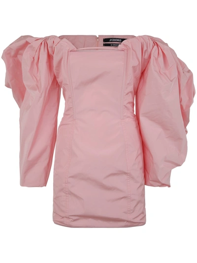 Shop Jacquemus La Robe Taffetas In Light Pink