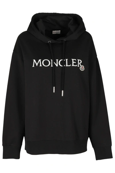Shop Moncler Hoodie Sweater In Nero