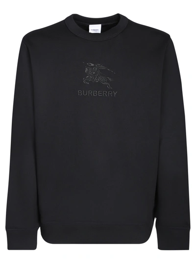 Shop Burberry Ekd Black Crew-neck Sweatshirt