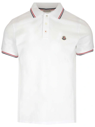 Shop Moncler White Polo Shirt With Logo