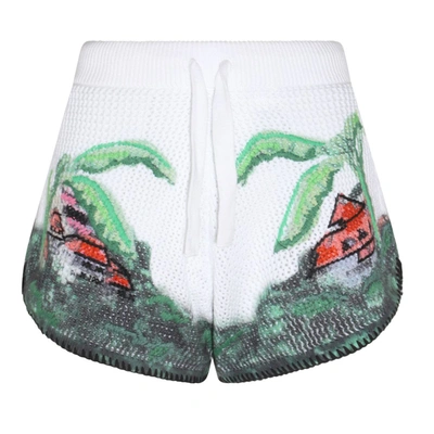 Amiri Eden Rock Drawstring Crochet Shorts In Red