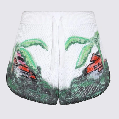 Amiri Eden Rock Drawstring Crochet Shorts In Red