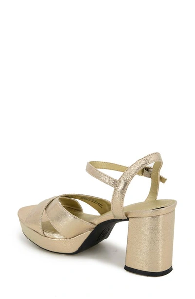 Shop Reaction Kenneth Cole Reeva Metallic Platform Sandal In Soft Gold