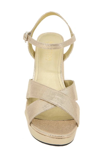 Reaction Kenneth Cole Reeva Metallic Platform Sandal In Soft Gold