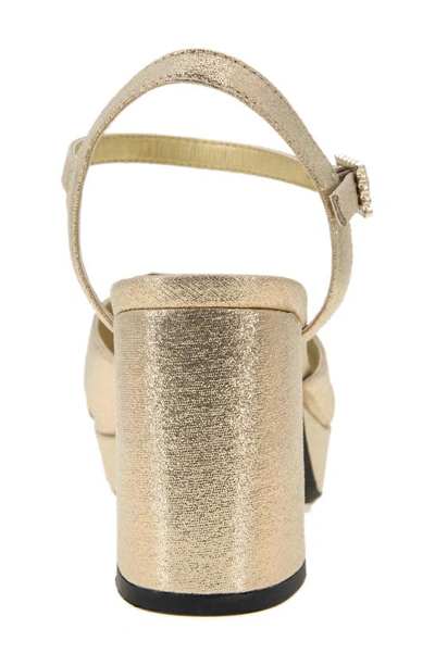 Reaction Kenneth Cole Reeva Metallic Platform Sandal In Soft Gold