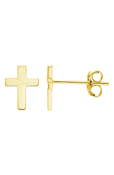 Shop A & M 14k Yellow Gold Dainty Cross Stud Earrings