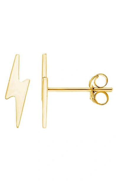 Shop A & M 14k Yellow Gold Lightning Bolt Stud Earrings