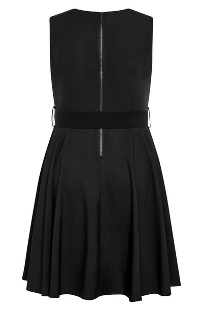 City Chic Veronica Belted Strapless Fit & Flare Dress In Black