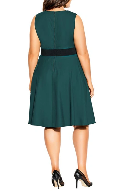 Shop City Chic Veronica Belted Strapless Fit & Flare Dress In Sea Green