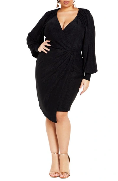 Shop City Chic Party Lights Dress In Black