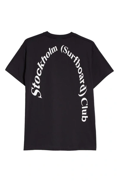 Shop Stockholm Surfboard Club Alko Back Logo Graphic T-shirt In Black