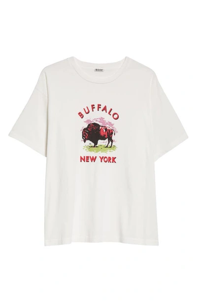 Shop Bode Buffalo Cotton Graphic T-shirt In Cream