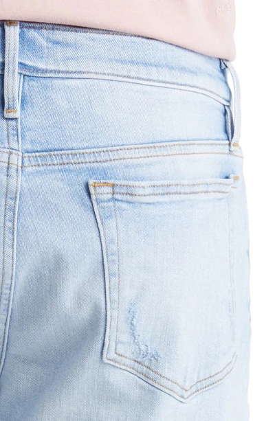 Shop Frame L'homme Cutoff Denim Shorts In Bates Rips