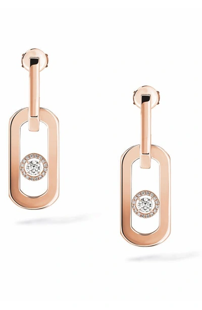 Shop Messika So Move Xl Diamond & 18k Gold Drop Earrings In Pink Gold