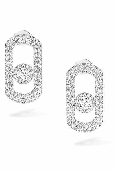Messika So Move Diamond Pavé 18k Gold Earrings In White Gold