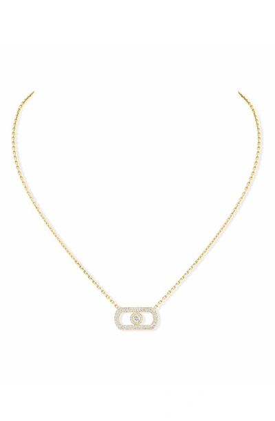 Shop Messika So Move Diamond Pavé 18k Gold Pendant Necklace In Yellow Gold