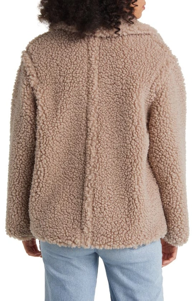 Ugg Gertrude Short Teddy Coat In Putty In Putty