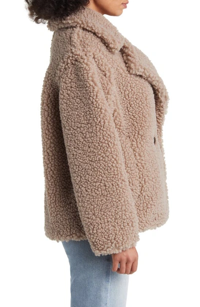 Ugg Gertrude Short Teddy Coat In Putty In Putty