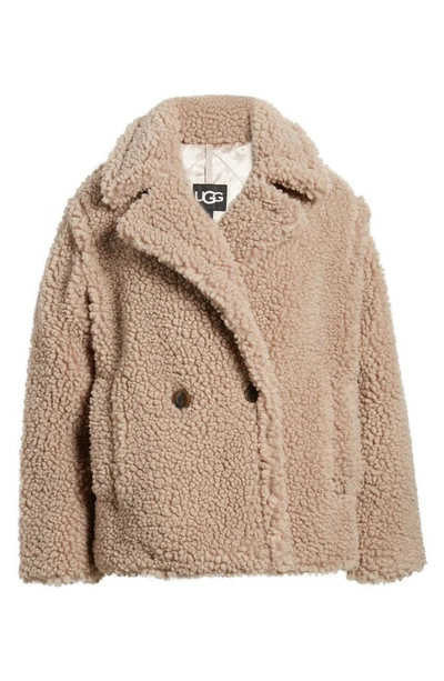 Shop Ugg Gertrude Teddy Faux Shearling Coat In Putty
