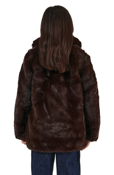 Shop Apparis Kids' Stella Pluche™ Faux Fur Coat In Espresso