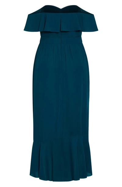 Shop City Chic Remy Midi Dress In Emerald